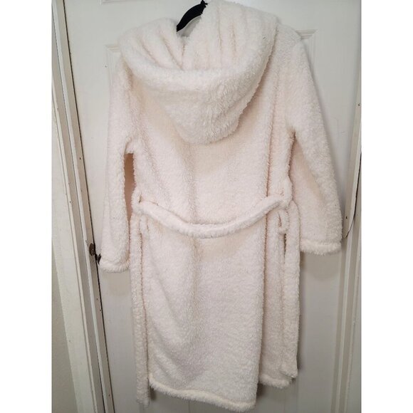 Pottery Barn Teen Hooded Plush Fleece Bathrobe Belt & Pockets - Picture 5 of 13